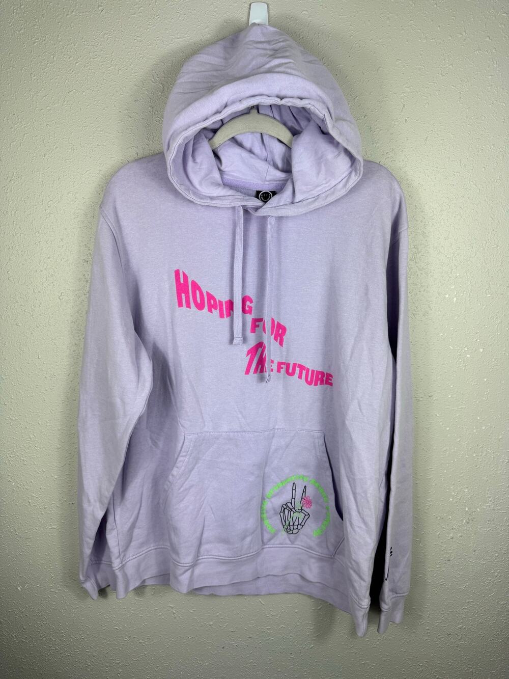 Neff Light Lavender "Hoping For The Future" Hoodie Womens size Large